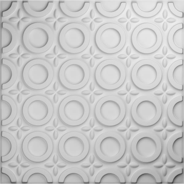 Ekena Millwork Abstract EnduraWall Decorative 3D Wall Panel, White, 19 5/8"W x 19 5/8"H WP20X20ASWH - main